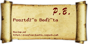 Posztós Beáta névjegykártya