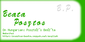 beata posztos business card